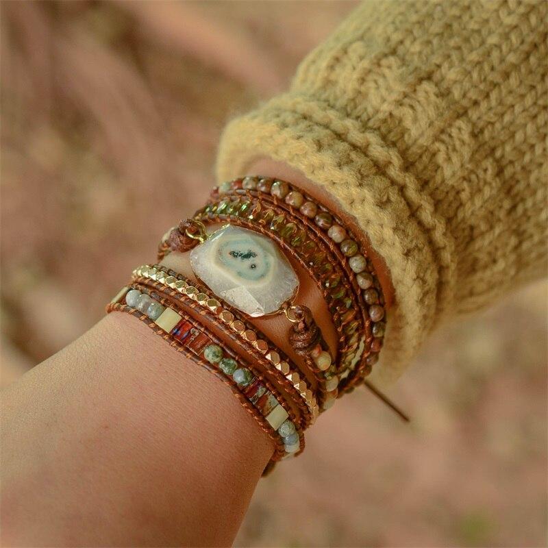 Achat Maanlicht-Wickelarmband – Lunara