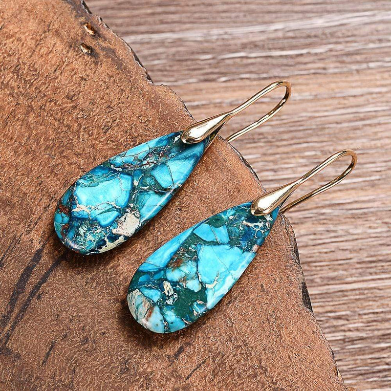 Blau Jaspis-Drop Earrings – Meliora