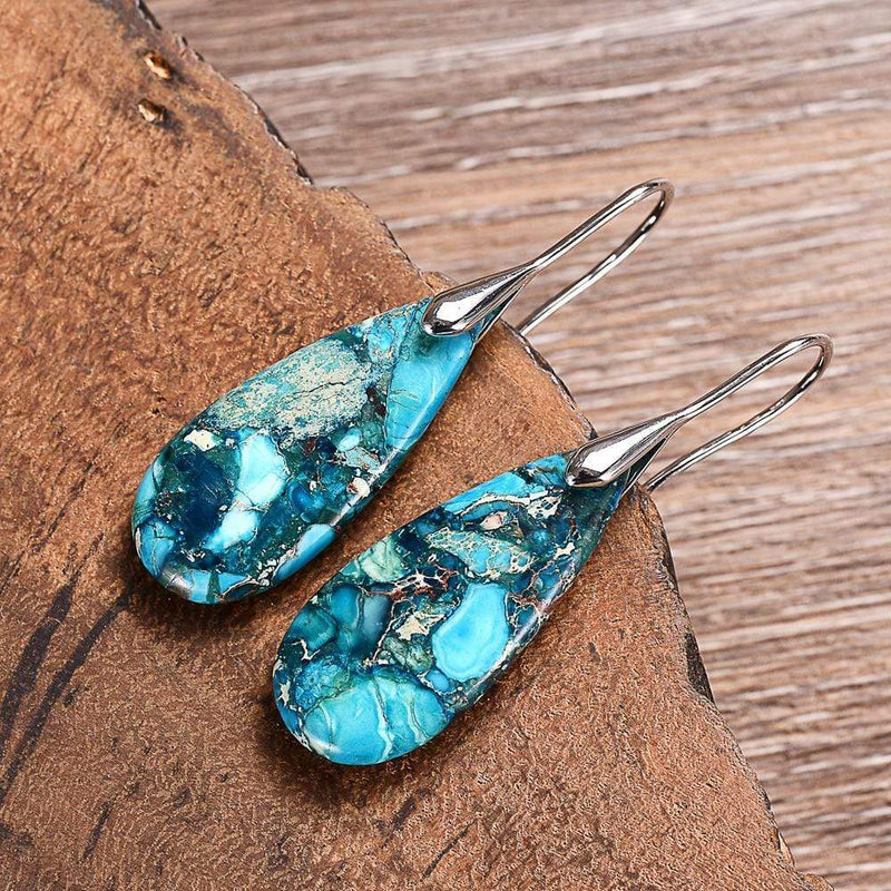 Blau Jaspis-Drop Earrings – Meliora