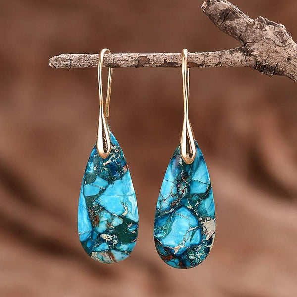 Blau Jaspis-Drop Earrings – Meliora