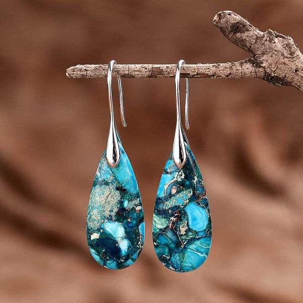 Blau Jaspis-Drop Earrings – Meliora
