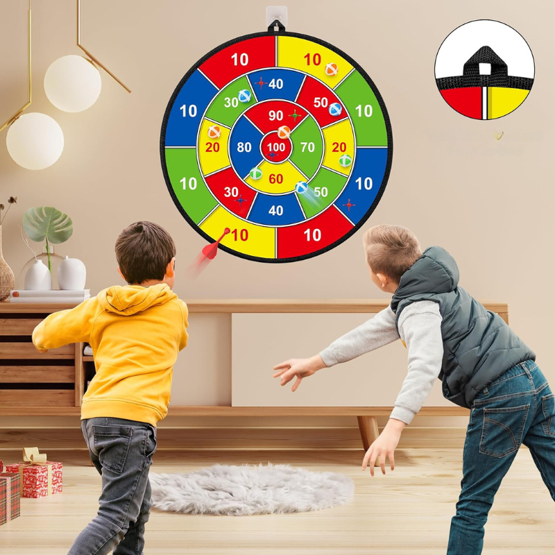 Groot Kinder-Dartbord met Plakballen en Darts – PlayTarget