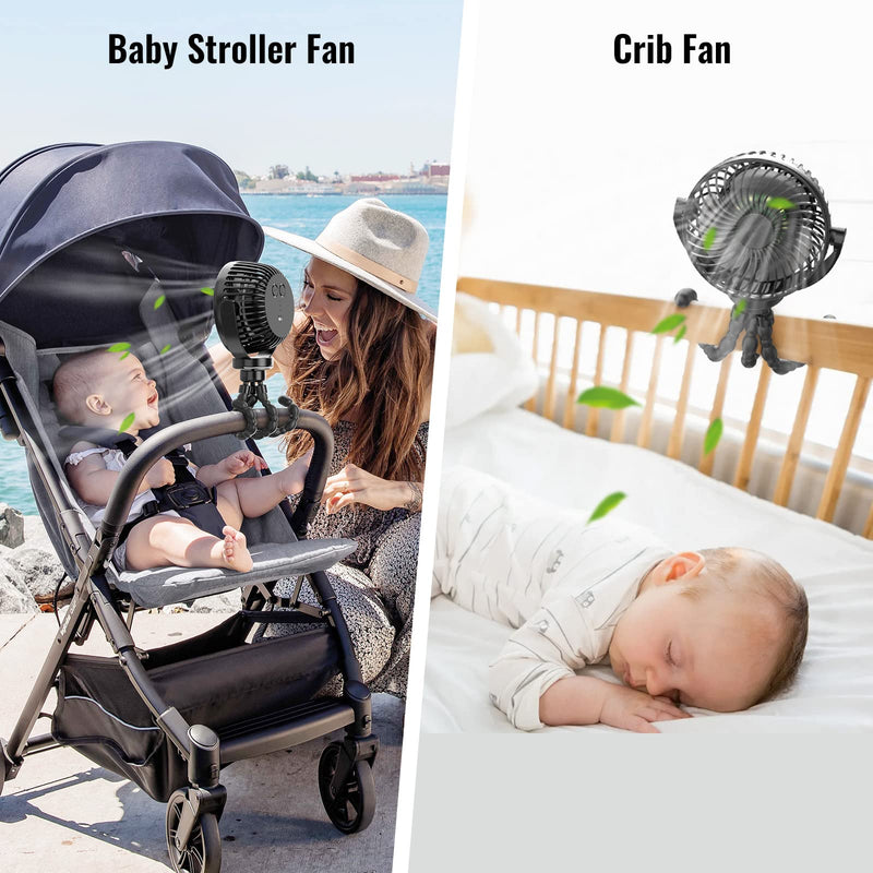 Draagbare kinderwagenventilator met 8000mAh accu