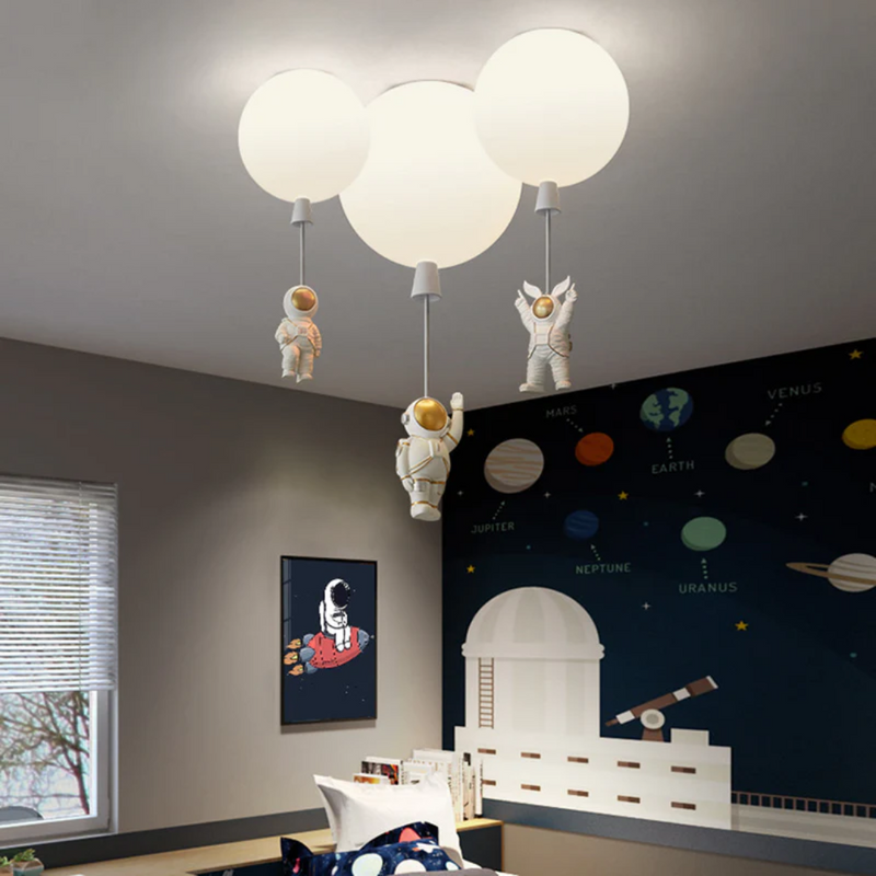 Trendy Maan/Astronaut Kinderkamer LED Plafondlamp - CosmoGlow