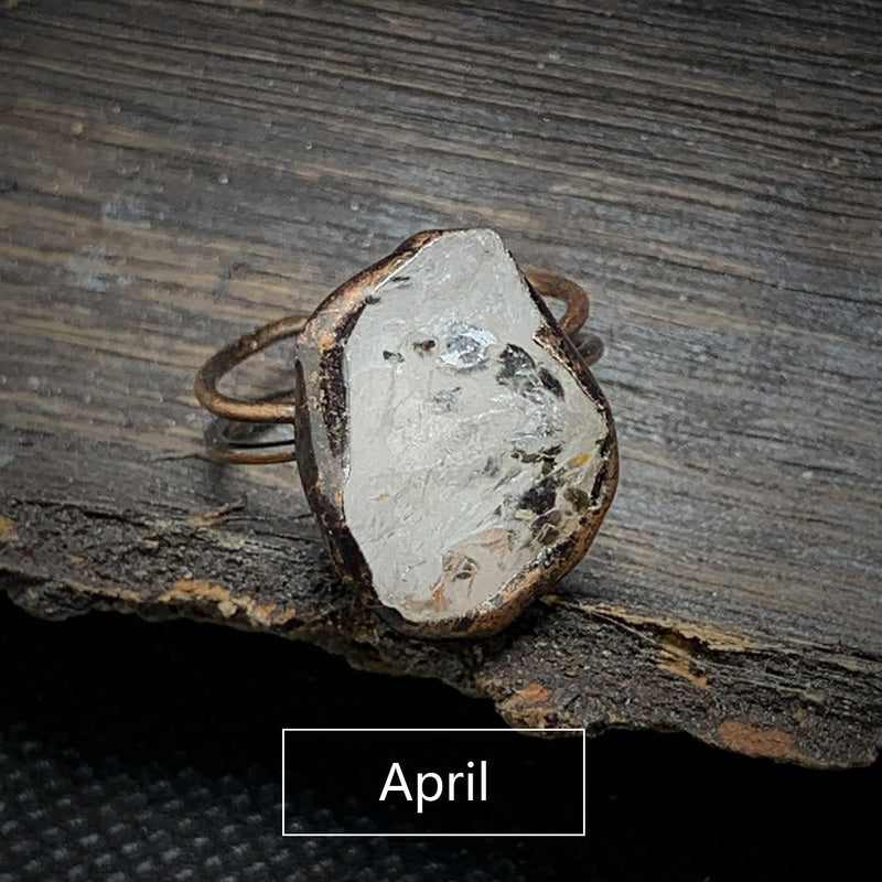 Natuurlijke Ruwe Steen Verjaardagsring – Selina