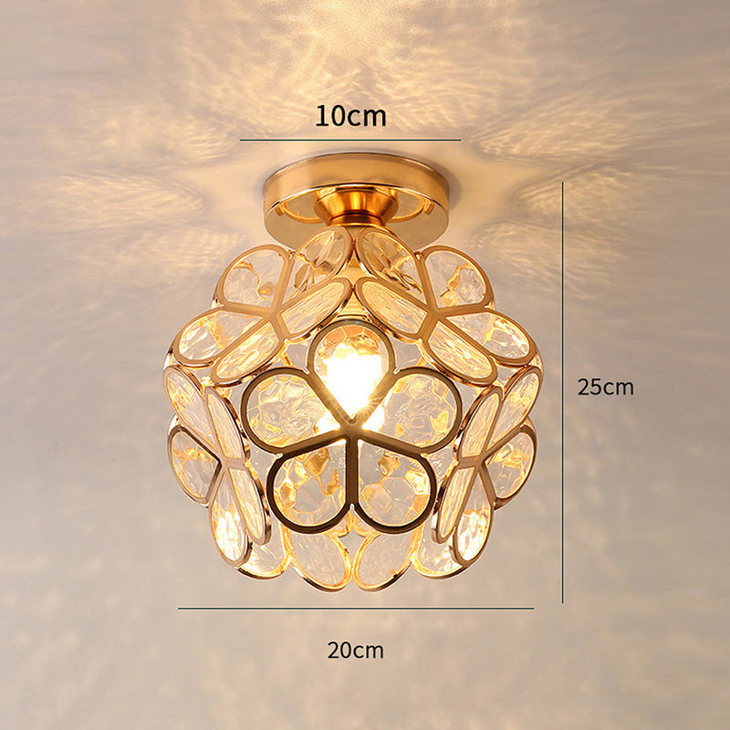 Artistieke Glas-Plafondlamp met Bloemenpatroon - FlowerHall