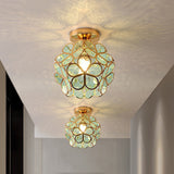 Artistieke Glas-Plafondlamp met Bloemenpatroon - FlowerHall