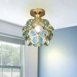Artistieke Glas-Plafondlamp met Bloemenpatroon - FlowerHall