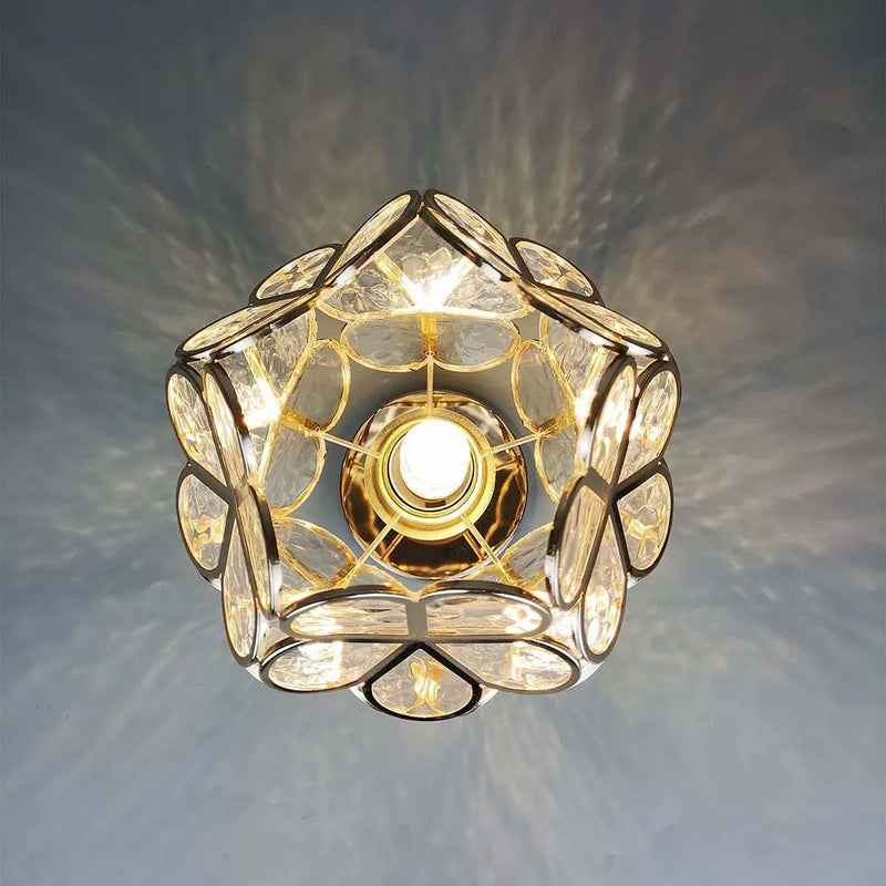 Artistieke Glas-Plafondlamp met Bloemenpatroon - FlowerHall