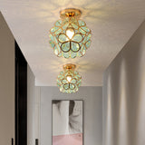 Artistieke Glas-Plafondlamp met Bloemenpatroon - FlowerHall