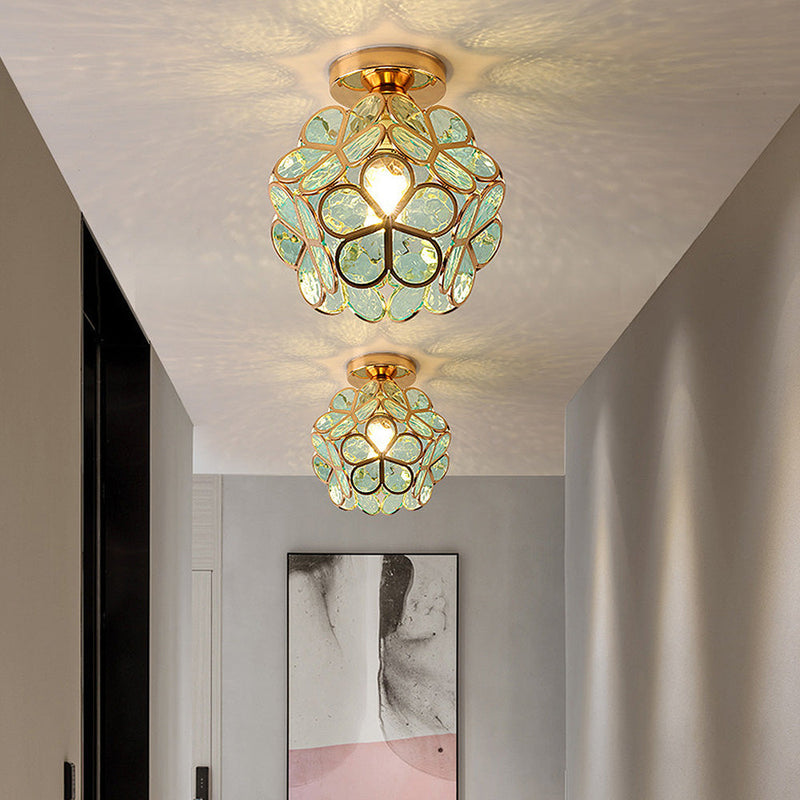 Artistieke Glas-Plafondlamp met Bloemenpatroon - FlowerHall