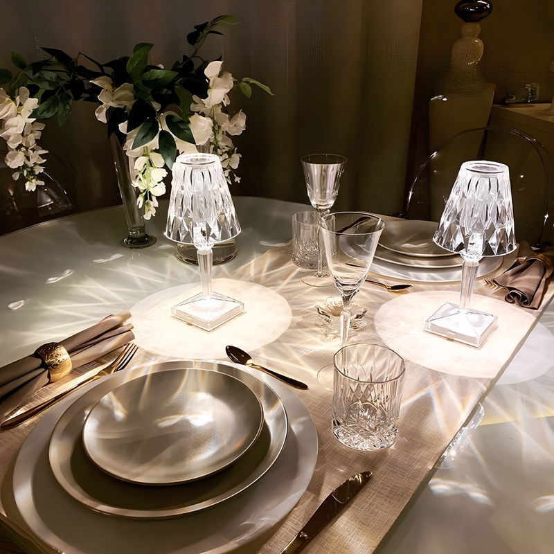 Kristallen Tafel Lamp met Touch Bedienning - LumeCrystal