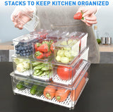 Stapelfähiges Kühlschrank-Organizer-Set mit 10 Behältern - FridgeMaster