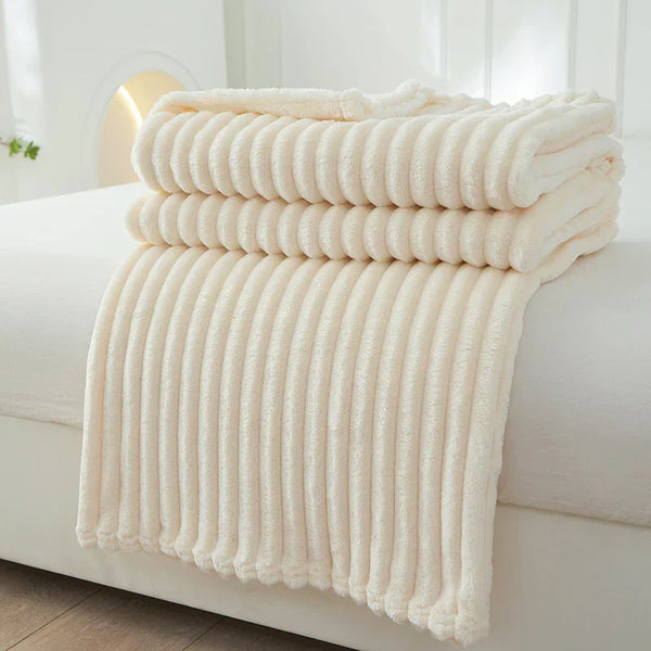 Brede Gestreepte Flanellen Fleece Dekentje – CozyStripe