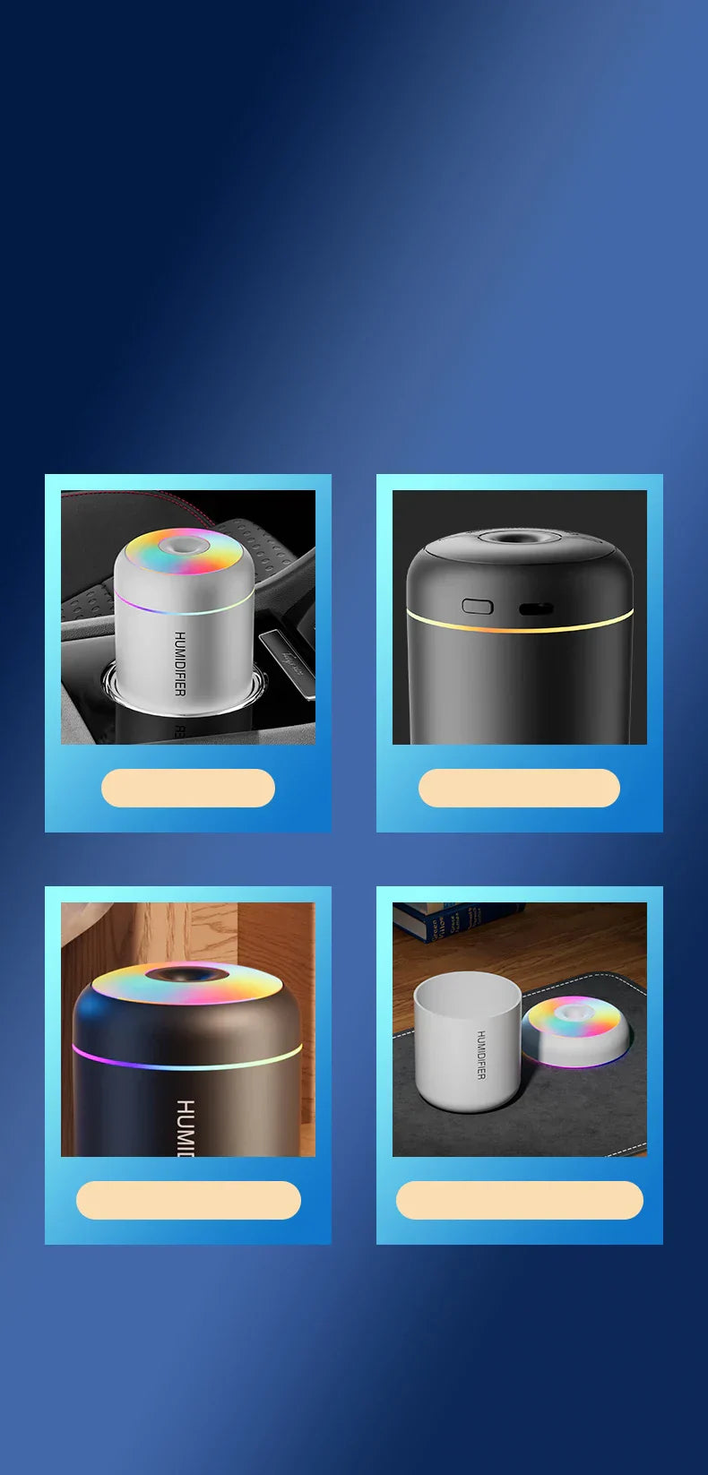 Mini Luchtbevochtiger met Aromatherapie - USB-aangedreven - Perfect voor Auto en Slaapkamer