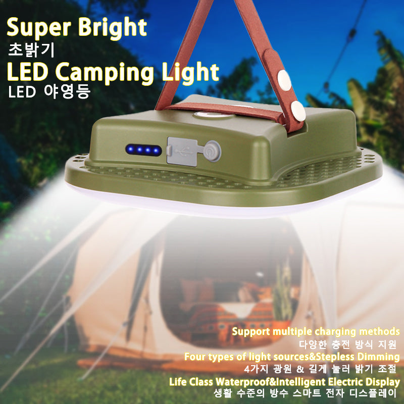 80W LED Zonne-oplaadbare Campinglamp met Magneet en Zoomfunctie