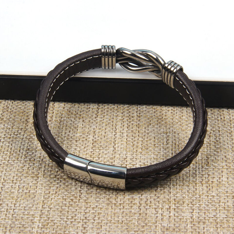 Infinity-Armband | Leer-Knoop-Armband