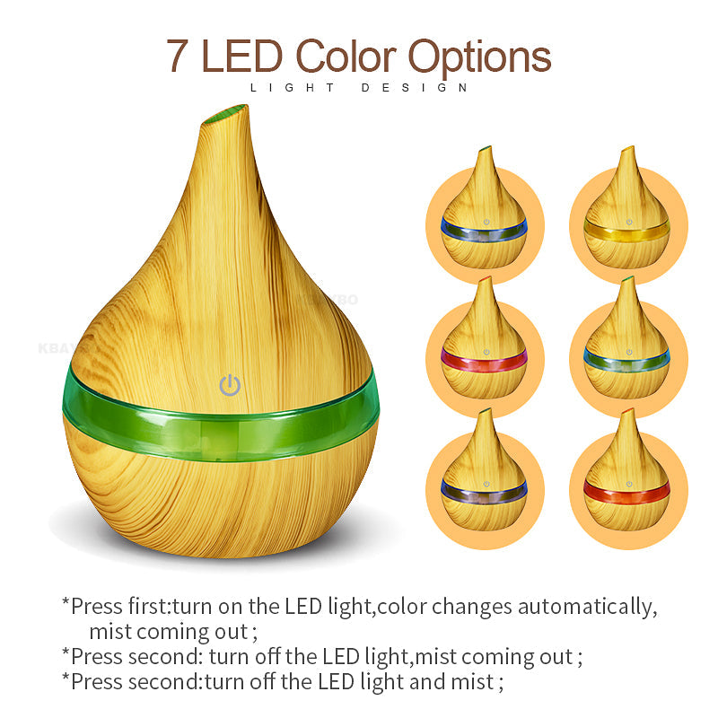 Luchtbevochtiger met geurverspreiding en LED-verlichting – AromaGlow