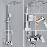 Doucheset - AquaFlow - Luxe Regen Douche - Messing Mengkraan