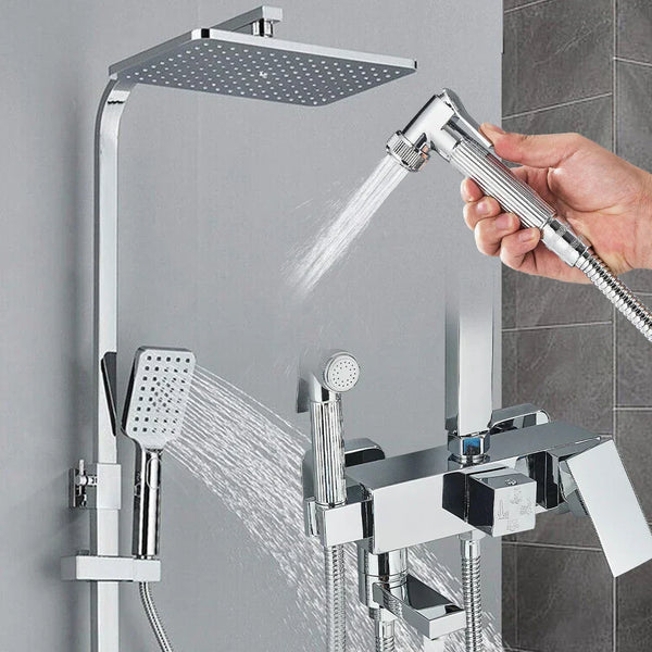 Doucheset - AquaFlow - Luxe Regen Douche - Messing Mengkraan