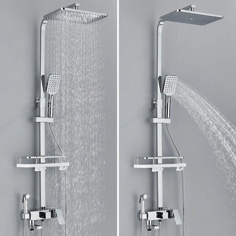 Doucheset - AquaFlow - Luxe Regen Douche - Messing Mengkraan