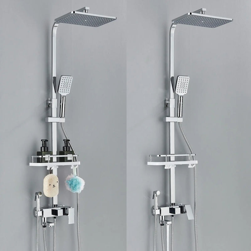 Doucheset - AquaFlow - Luxe Regen Douche - Messing Mengkraan