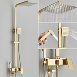 Doucheset - AquaFlow - Luxe Regen Douche - Messing Mengkraan
