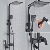Doucheset - AquaFlow - Luxe Regen Douche - Messing Mengkraan