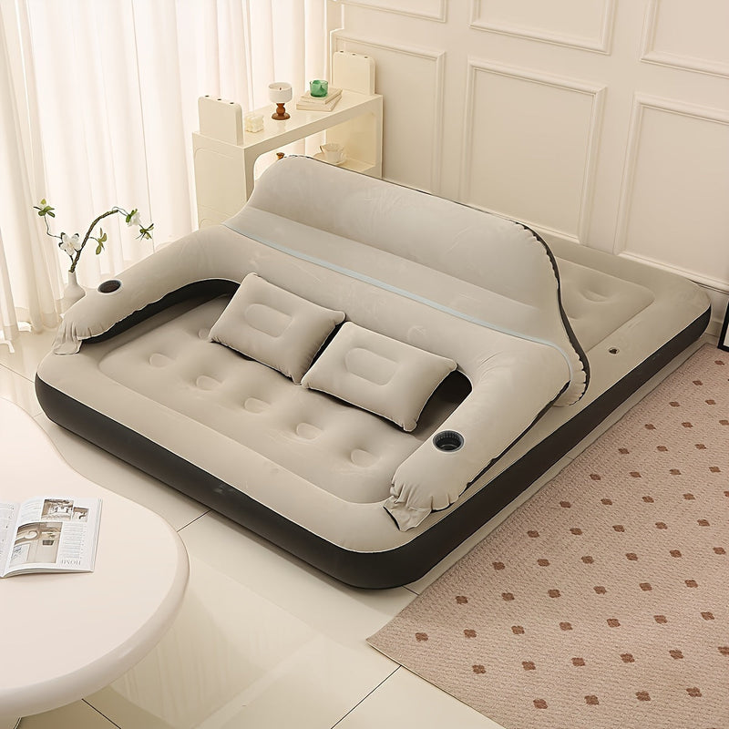 Deluxe Luchtbed met Pomp & Rugleuning | Inclusief Kussens