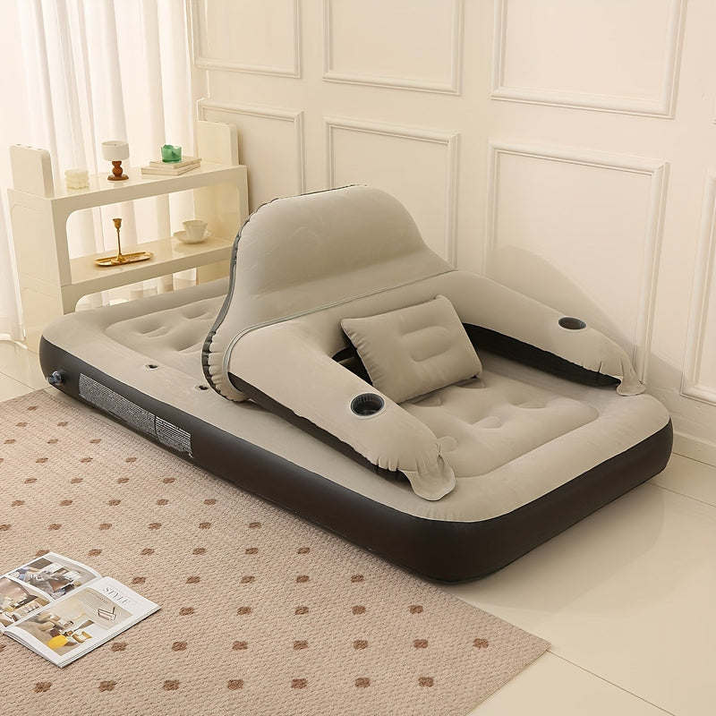 Deluxe Luchtbed met Pomp & Rugleuning | Inclusief Kussens