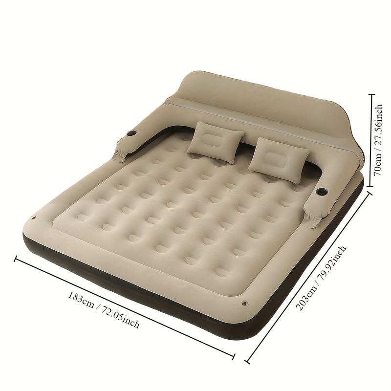 Deluxe Luchtbed met Pomp & Rugleuning | Inclusief Kussens