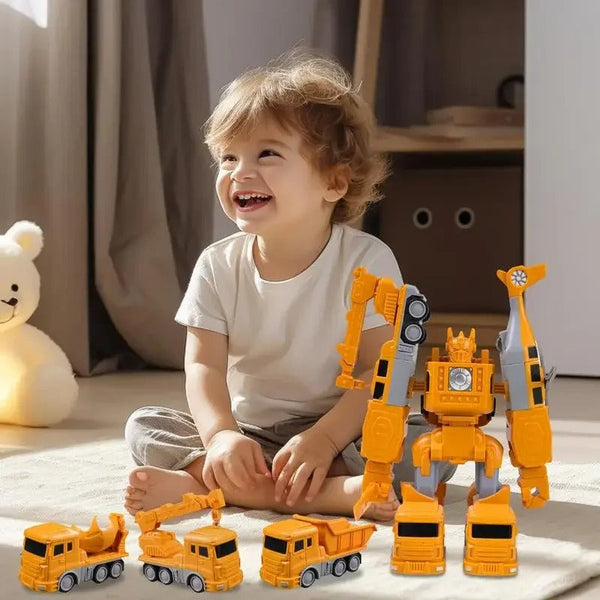 Bouwvoertuig Robot Set – 6-in-1 Speelset voor Creatief Spelen en Avontuur
