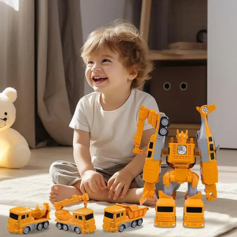 Bouwvoertuig Robot Set – 6-in-1 Speelset voor Creatief Spelen en Avontuur