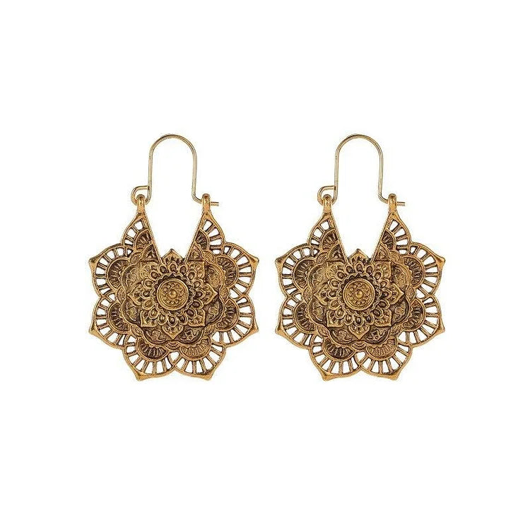 Gouden/Zilveren Lotus-Mandala-Oorbellen – Isolde