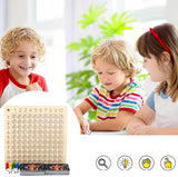 Leer spel Houten bord voor vermenigvuldiging 1–10 met kaarten & dobbelstenen