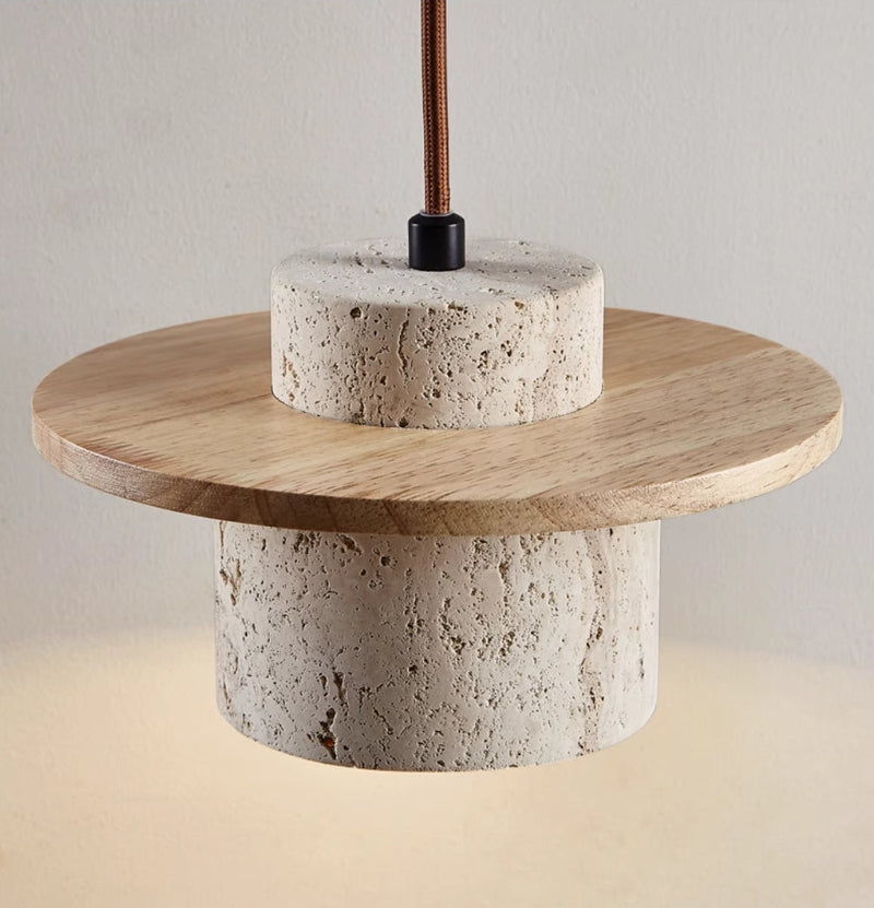 Travertin Hanglamp – Natuurlijke Steen Elegantie met Moderne Charme
