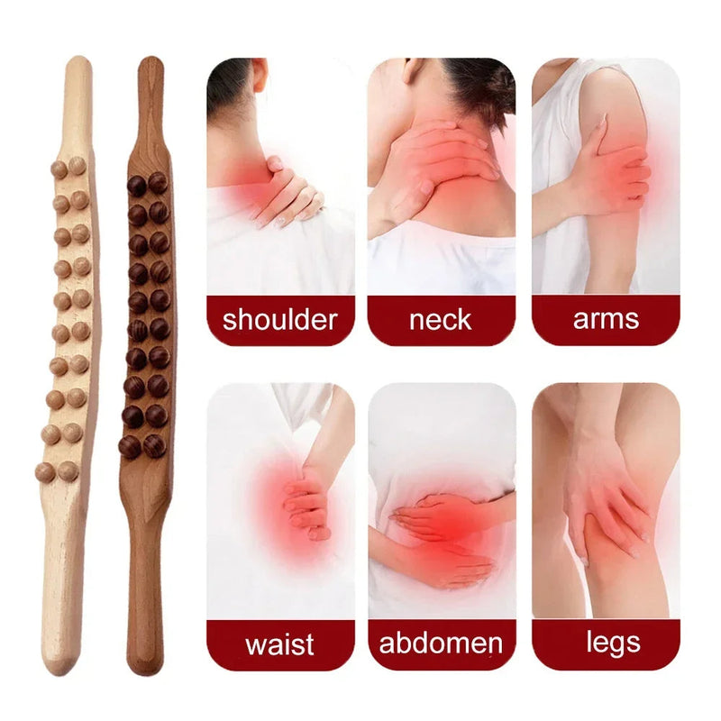 Houten Gua Sha Stick - Relaxa - Rug Schouder Massage - Vet Verbrand Tool