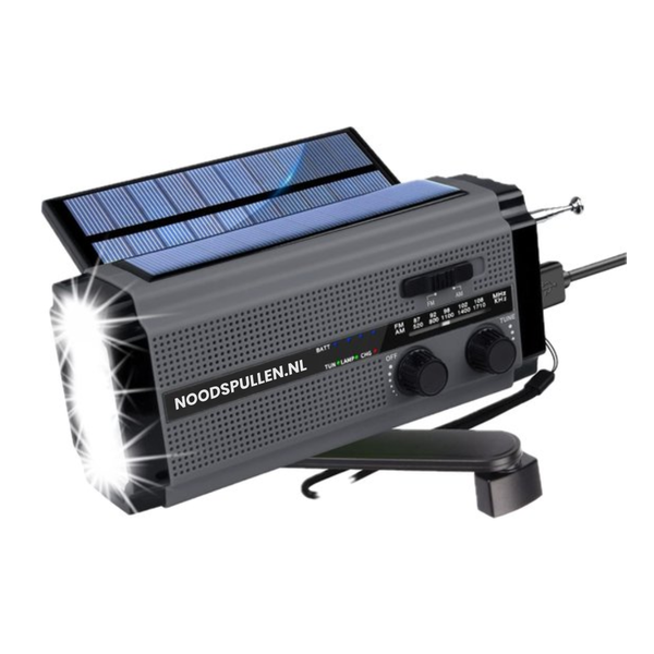 3-in-1 Noodradio's met Dynamo, Zonnepanelen & Powerbank - SafeWave