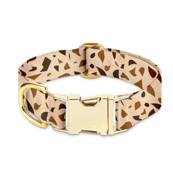 Hondenhalsband met gouden accenten – GoldenTerra