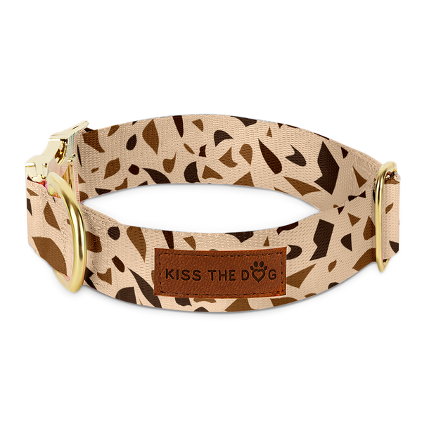 Hondenhalsband met gouden accenten – GoldenTerra