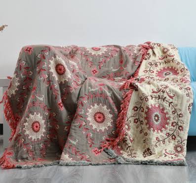 Dinav Omkeerbare Scandinavische Plaid Deken - Vogelpatt
