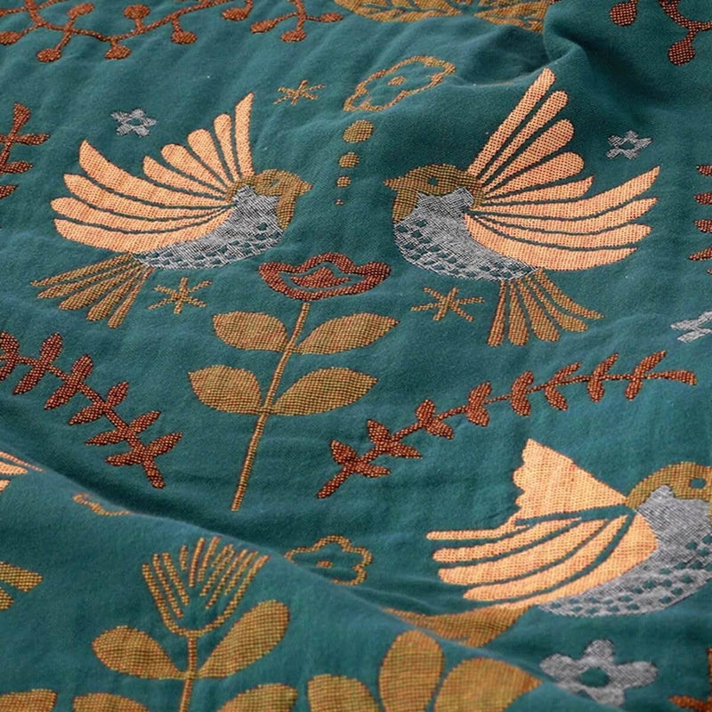 Dinav Omkeerbare Scandinavische Plaid Deken - Vogelpatt