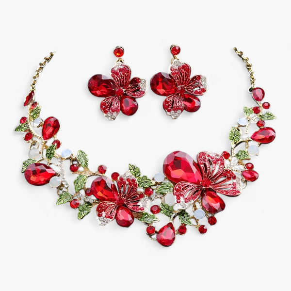 Bruidsjuwelen-set met emaille bloemen – Fleur