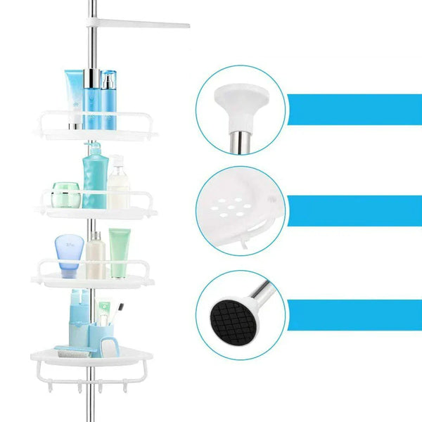Teleskopische Doucherek met 4 Planken – VertiRack