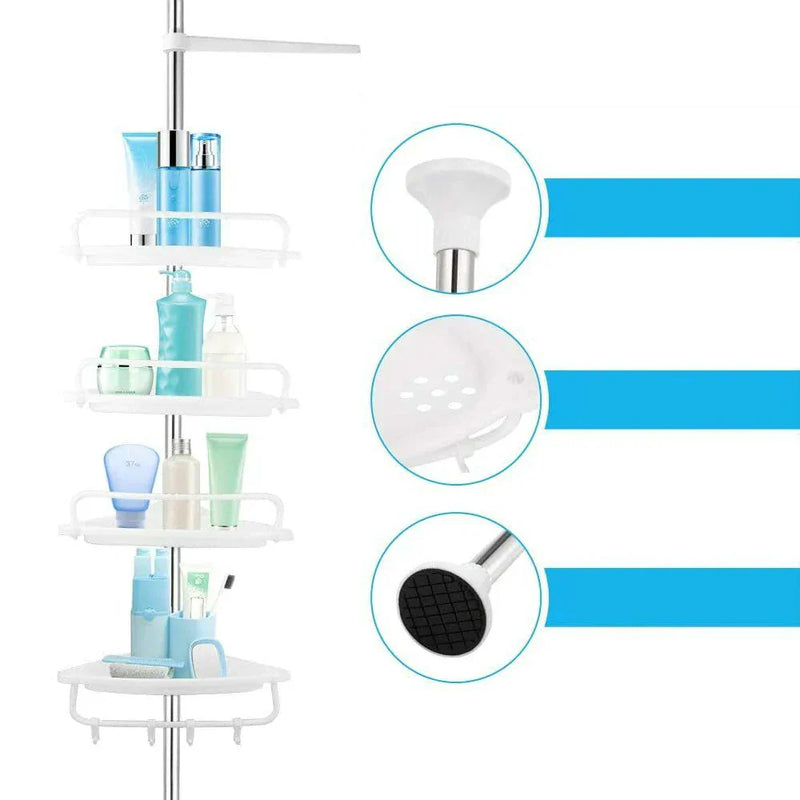 Teleskopische Doucherek met 4 Planken – VertiRack