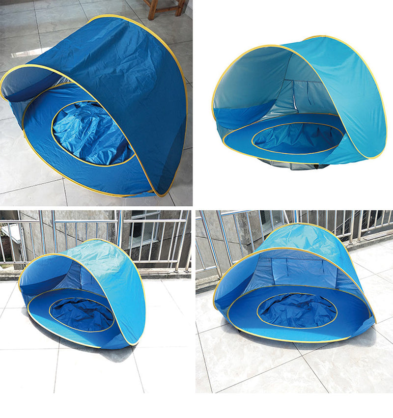 UV-beschermstrandtent met geïntegreerd baby-spaakbad – Schaduwplitsch