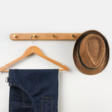 Wandgarderobe van hout met messing haken - LignaHook