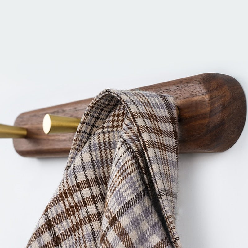 Wandgarderobe van hout met messing haken - LignaHook