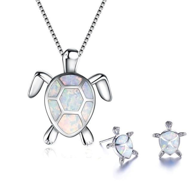 Ocean Wonder Schildpad Set met Ketting en Oorbellen – Mila