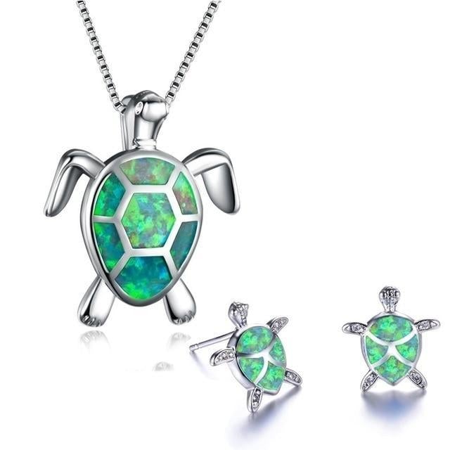 Ocean Wonder Schildpad Set met Ketting en Oorbellen – Mila